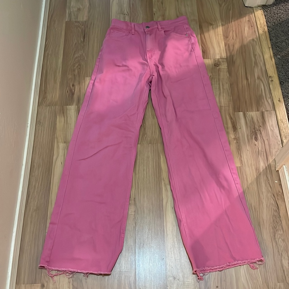 Pink Zara Mom/Straight leg Jeans